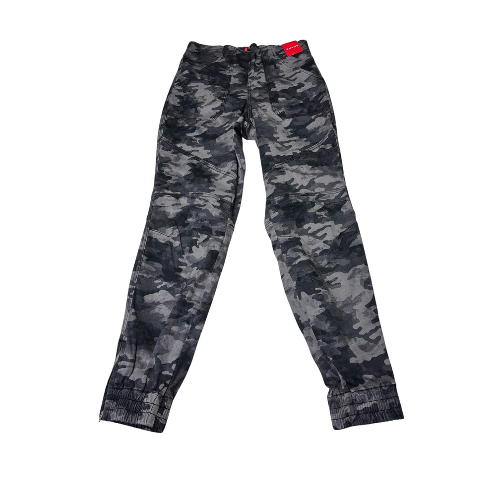 NWT Spanx Stretch Twill Jogger Blackwash Camo Grey Camouflage‎ Pants Small 28X29